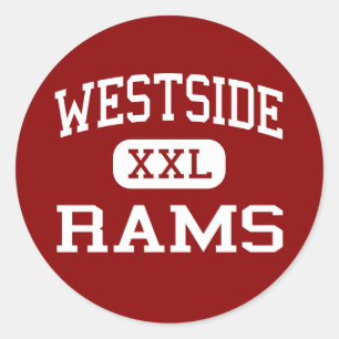 Pegatina Redonda Westside - Rams - High - Anderson South Carolina