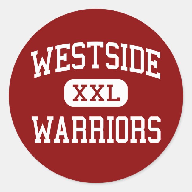 Pegatina Redonda Westside - Warriors - High School - Omaha Nebraska (Anverso)