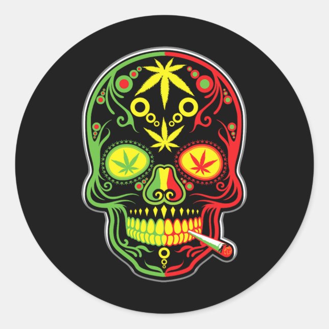 Pegatina Redonda Weull Stoner Mexican Cinco De Mayo (Anverso)