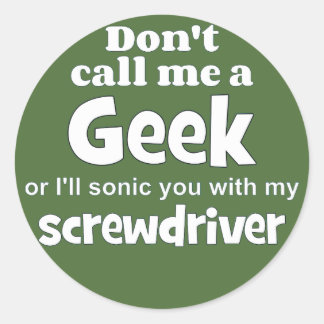 Pegatina Redonda Wf del destornillador geek
