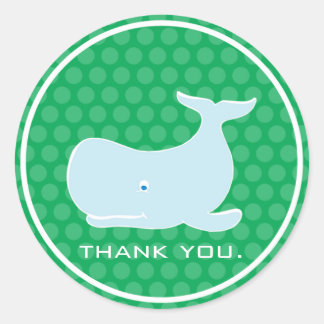 Pegatina Redonda Whale Preppy - Gracias