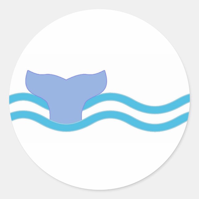 Pegatina Redonda Whale Tail (Anverso)