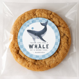 Pegatina Redonda Whale Under The Sea Ocean Thank You Favor