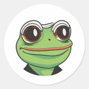 Pegatina Redonda ¡Wham! Rana de historietas: reventando con acción