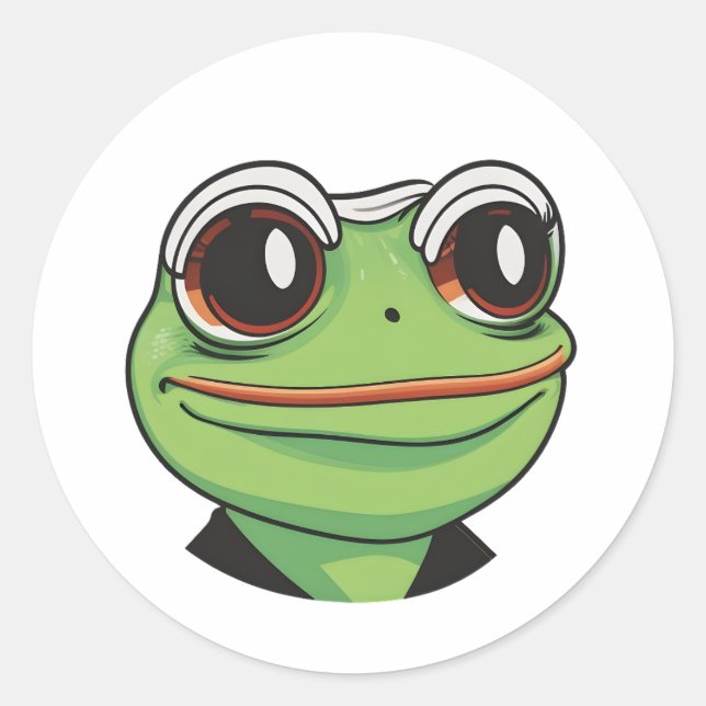 Pegatina Redonda ¡Wham! Rana de historietas: reventando con acción (Anverso)