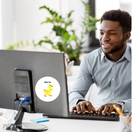 Pegatina Redonda What the Duck?