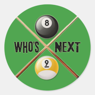 Pegatina Redonda Whats Next 8 and 9 Ball