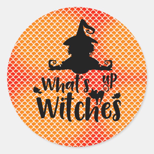 Pegatina Redonda Whats up Witches (Anverso)