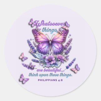 Pegatina Redonda Whatsoever Things Are Scripture