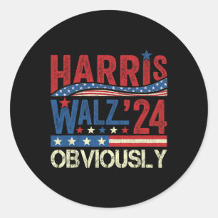 Pegatina Redonda ¡Wheimer Obviamente! Harris Waltz Elecciones 2024