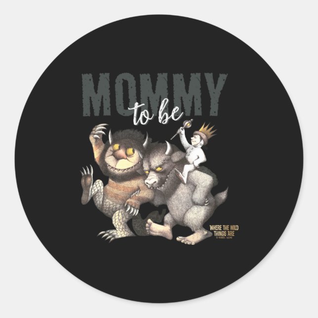 Pegatina Redonda Where The Wild Things Are Mommy To Be  (Anverso)