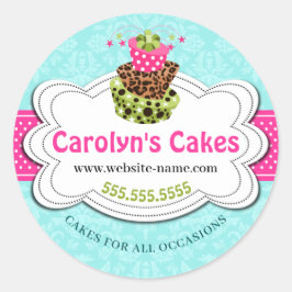 Pegatina Redonda Whimsical Cake Bakery