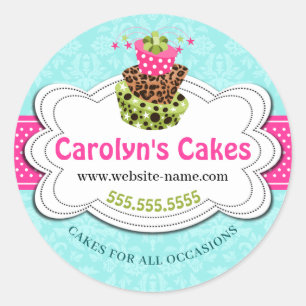 Pegatina Redonda Whimsical Cake Bakery
