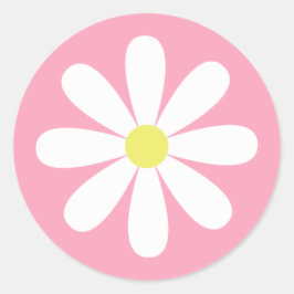 Pegatina Redonda Whimsical Daisy