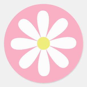Pegatina Redonda Whimsical Daisy