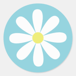 Pegatina Redonda Whimsical Daisy