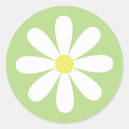 Pegatina Redonda Whimsical Daisy