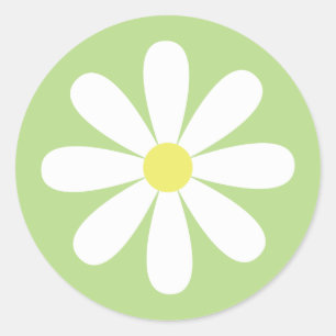 Pegatina Redonda Whimsical Daisy