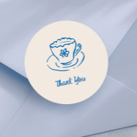 Whimsical Doodle Hand Drake Tea Cup Gracias