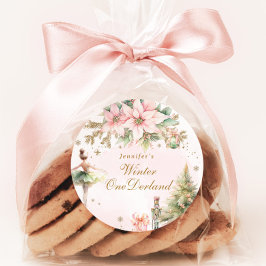 Pegatina Redonda Whimsical El Invierno Nocturno