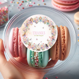 Pegatina Redonda Whimsical fairy garden 1st birthday 