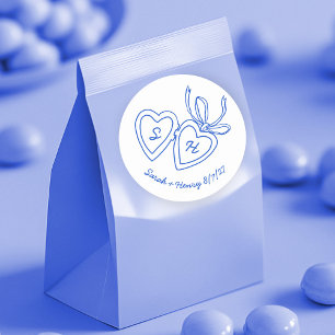 Pegatina Redonda Whimsical Heart Locket Doodle Sketch PERSONALIZADO