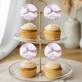 Pegatina Redonda Whimsical Pastel Mermaid Undersea Girl