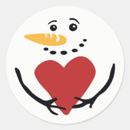 Pegatina Redonda Whimsical Snowman Christmas Stickers