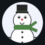 Pegatina Redonda Whimsical Snowman Christmas Stickers<br><div class="desc">Bastante divertidos y super adorables stickers de la Navidad Whimsical Snowman. ¡Dale a tus amigos y a tu familia una dosis saludable de alegría de vacaciones con este diseño caprichoso! Personalizar a estos pegatinas añadiendo tu propio saludo de vacaciones.</div>