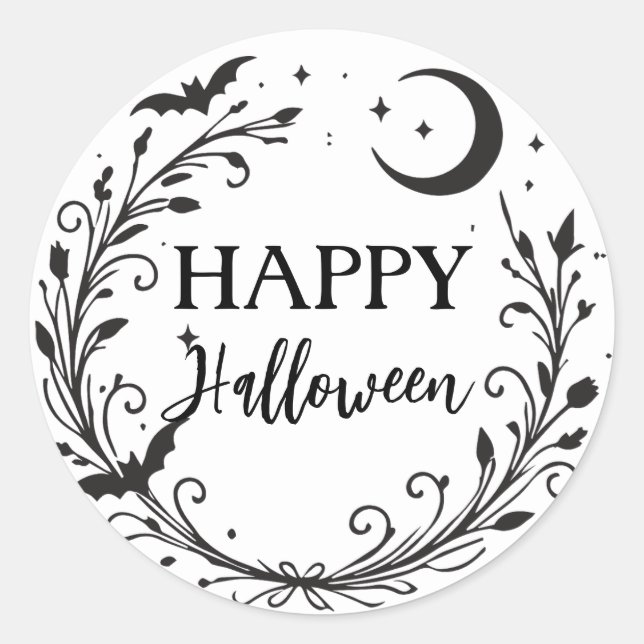 Pegatina Redonda Whimsical Witchen Wiccan Herb Magic Halloween (Anverso)