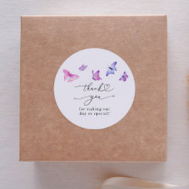 Pegatina Redonda Whimsy Butterflies Bridal Shower Favor