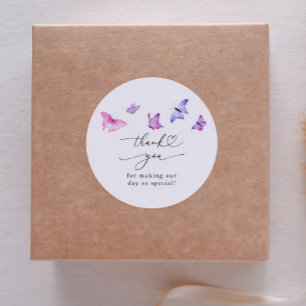 Pegatina Redonda Whimsy Butterflies Bridal Shower Favor