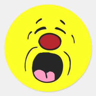 Pegatina Redonda Whining Face Grumpey