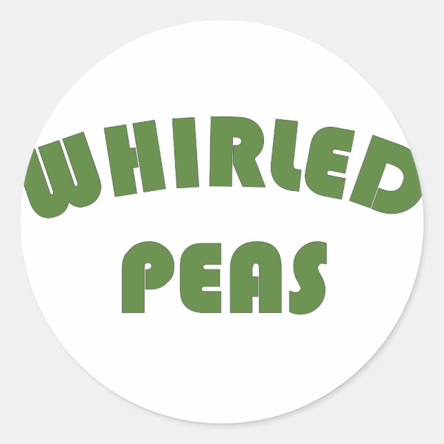 Pegatina Redonda Whirled Peas (Anverso)