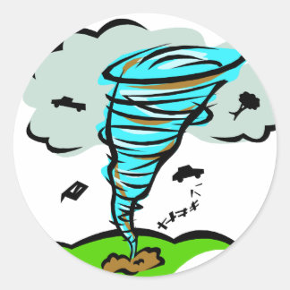 Pegatina Redonda Whirling Torndao