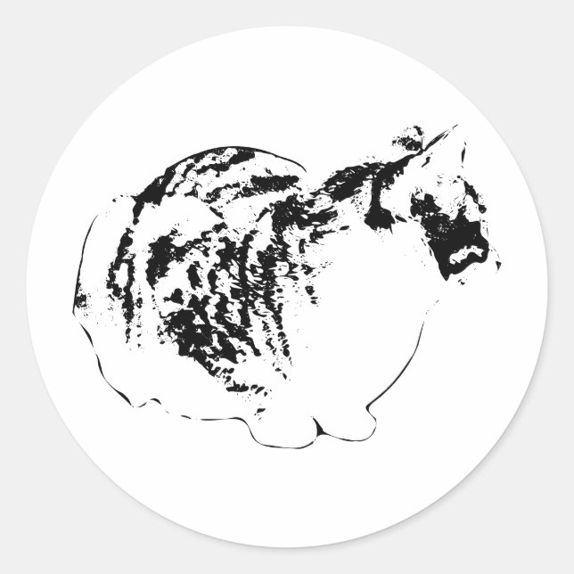 Pegatina Redonda Whiskers to the Horizon (Anverso)