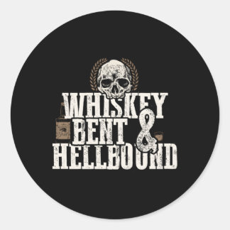 Pegatina Redonda Whiskey Bent Y Hellbound Molests Biker Style