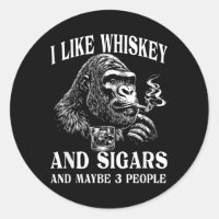 Whiskey, Cigarros Y Humor De Monos Retro