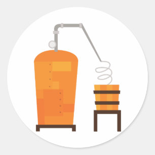 Pegatina Redonda Whiskey Still