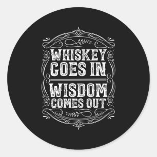 Pegatina Redonda Whiskey Va En Wisdom Bourbon Scotch Cocktail