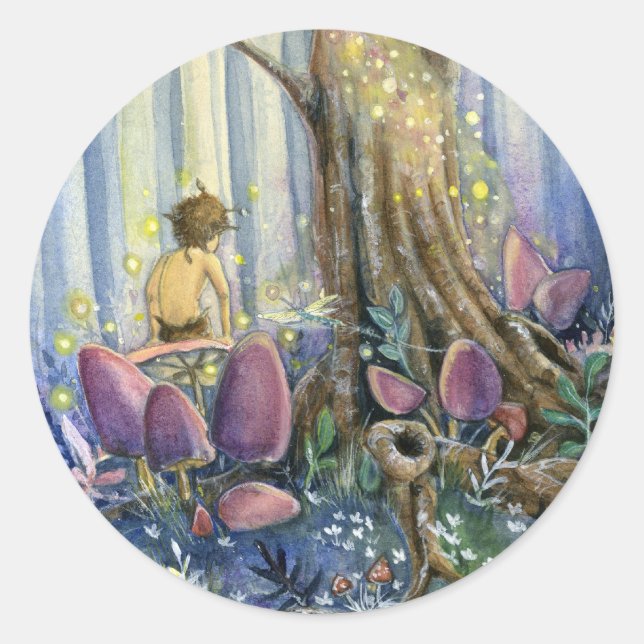 Pegatina Redonda Whispering Forest (Anverso)