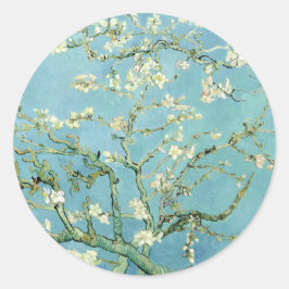 Pegatina Redonda White almond blossom by Vincent Van Gogh