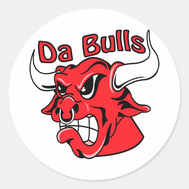 Pegatina Redonda White Da Bulls (Anverso)