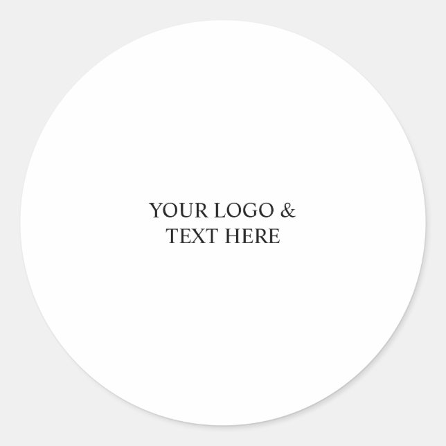 Pegatina Redonda White Personalized – Your Logo & Text Here (Anverso)