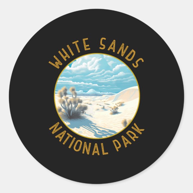 Pegatina Redonda White Sands National Park Distressed Circle  (Anverso)