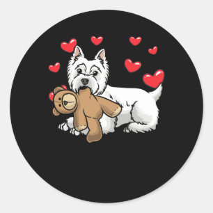 Pegatina Redonda White West Highland Terrier Dog