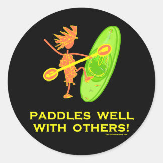 Pegatina Redonda Whitewater Kayak - Gales Bien Con Otros 2