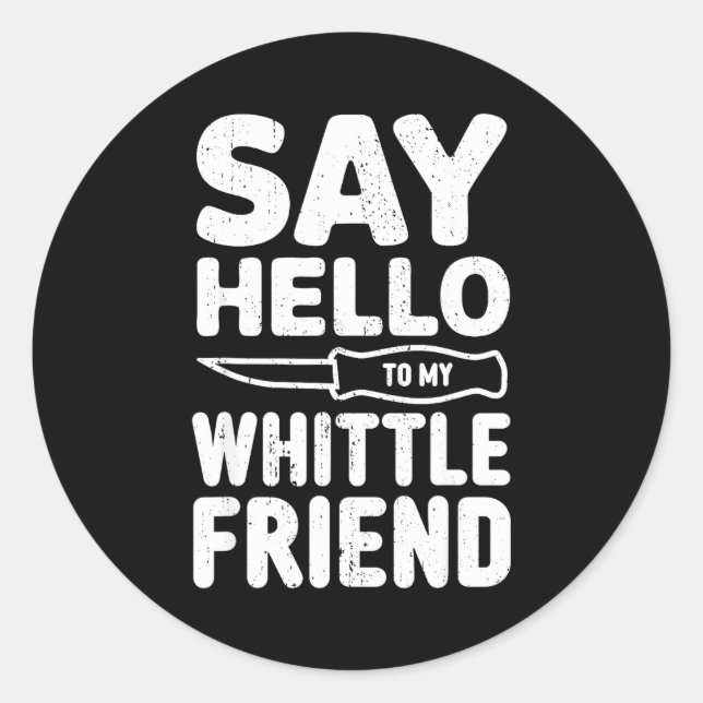 Pegatina Redonda Whittler Wood Carver Whittling  (Anverso)