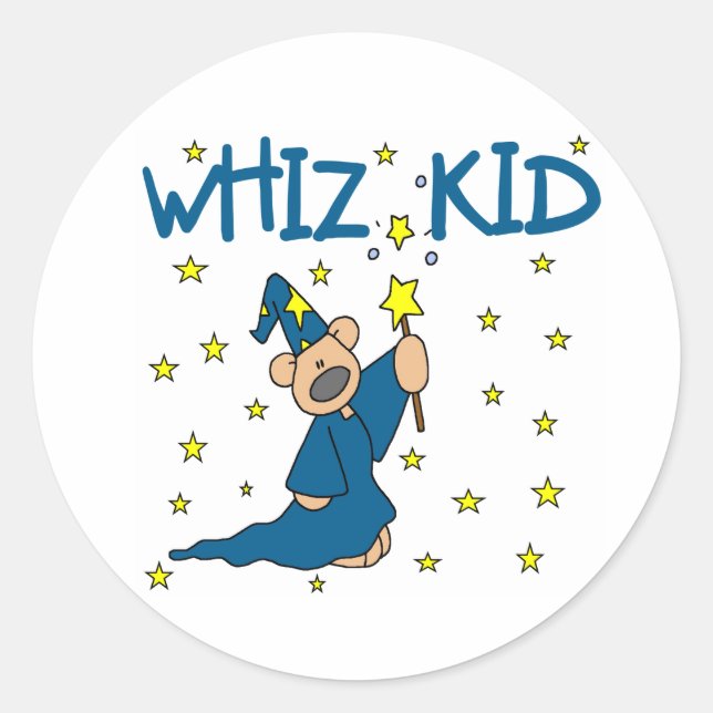 Pegatina Redonda Whiz Kid (Anverso)