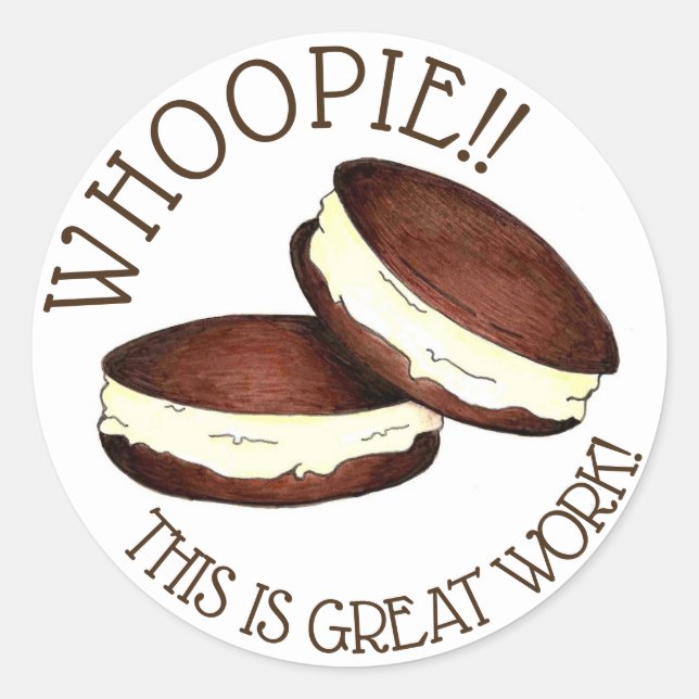 Pegatina Redonda ¡Whoopie! Gran trabajo PA Holandés Whoopie Pies Pr (Anverso)